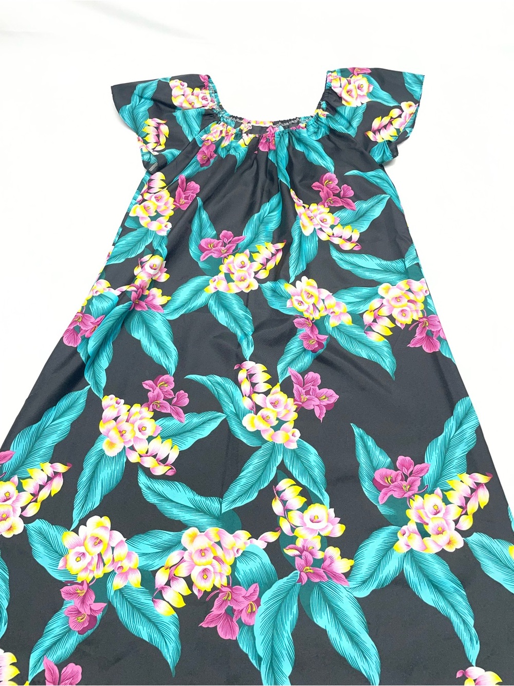 Hilo Hattie Womens Small Hawaiian Floral Midi Dress Tropical Made Hawaii
